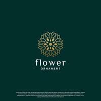 lusso boutique logo design. fiore ornamento logo modello. monogramma concetto con d'oro colore vettore