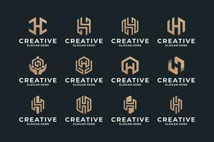 creativo lettera h logo design collezione. vettore