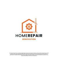 Casa rinnovamento logo design. casa riparazione logo modello. costruire Casa logo moderno creativo. vettore