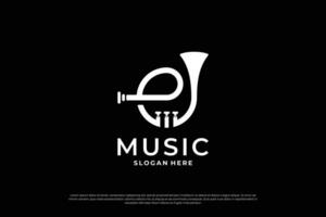 musica logo design. sassofono, jazz icona logo vettore illustrazione