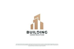 ispirazione per il design del logo della costruzione di edifici. vettore