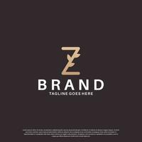 bellezza lettera z logo design combinare con foglia vettore