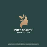 bellezza natura logo design. eleganza logo per bellezza salone e spa. vettore