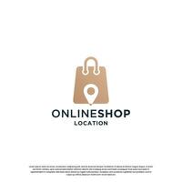 in linea shopping logo design. Presto shopping memorizzare logo modello vettore