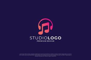 minimalista musica logo design ispirazione. vettore