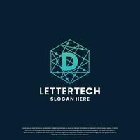 lettera d logo design per tecnologia, scienza e laboratorio attività commerciale azienda identità vettore