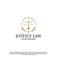 logo di giustizia avvocato. legge logo design ispirazione vettore