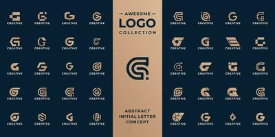 mega collezione iniziale lettera g logo design idea. vettore