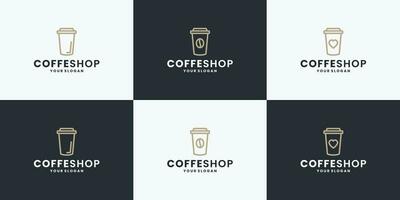 caffè negozio logo design collezioni vettore