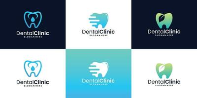 collezione di dentale clinica logo concetto. dente logo simbolo modello. vettore