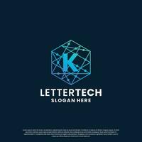 lettera K logo design per tecnologia, scienza e laboratorio attività commerciale azienda identità vettore