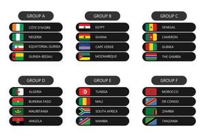 2024 Africa tazza di nazioni , partecipando paesi bandiere nel Africa tazza di nazioni 2024 vettore