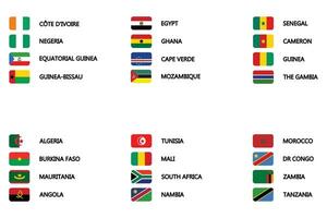 2024 Africa tazza di nazioni , partecipando paesi bandiere nel Africa tazza di nazioni 2024 vettore