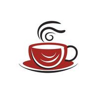 benessere centro pieno rosso logo. se stesso cura. caffè tazza. caldo bere. design elemento. creato con artificiale intelligenza. accogliente ai arte per aziendale marchio, terme salone, Pasticcino negozio, caffetteria vettore