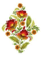 disegnato a mano floreale pittura isolato ucraino popolare arte, tradizionale decorativo pittura stile petrykivka. Perfetto Stampa per carte, arredamento. vettore