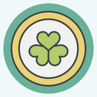 icona moneta. relazionato per Irlanda simbolo. colore compagno stile. semplice design modificabile. semplice illustrazione vettore