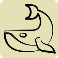 icona balena. relazionato per plastica inquinamento simbolo. mano disegnato stile. semplice design modificabile. semplice illustrazione vettore