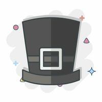 icona cappello. relazionato per Irlanda simbolo. comico stile. semplice design modificabile. semplice illustrazione vettore