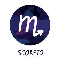 mano disegnato scorpione zodiaco cartello nel il giro telaio astrologia scarabocchio clipart elemento per design vettore