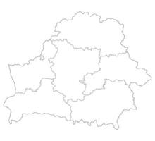 bielorussia carta geografica. carta geografica di bielorussia nel amministrativo province nel bianca colore vettore