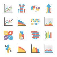 attività commerciale analisi grafico e grafici icona collezione vettore