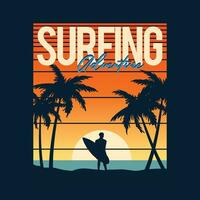 fare surf opera d'arte per maglietta design vettore