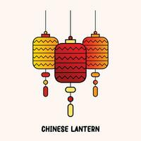 Cinese lanterna illustrazione grafico rettangolo con ondulato design vettore