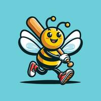 contento ape baseball illustrazione vettore