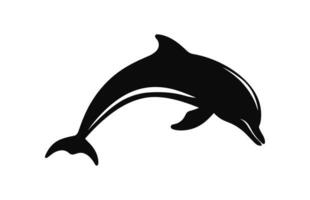 un' delfino silhouette vettore gratuito