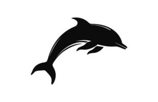 un' delfino silhouette vettore gratuito
