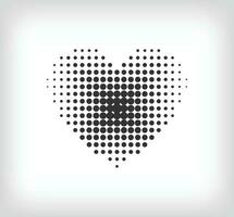 tratteggiata cuore forma. geometrico artistico Salute icona pixel. integrativo e integrativo pixel movimento. moderno icona porti. vettore