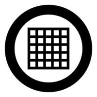 grattugiare grattugiare reticolo traliccio netto maglia bbq griglia grigliate superficie piazza forma icona nel cerchio il giro nero colore vettore illustrazione Immagine solido schema stile