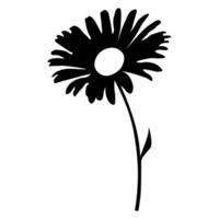 fiore nero vettore icona isolato su bianca sfondo