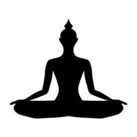 yoga nero vettore icona isolato su bianca sfondo