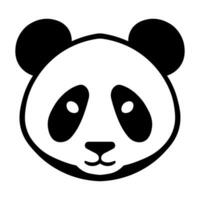 panda nero vettore icona isolato su bianca sfondo