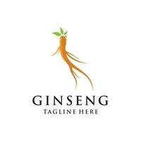 vettore ginseng logo erbaceo pianta vettore naturale erbaceo medicina ginseng erbaceo bevanda icona