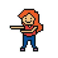 carino pixel cartone animato 8 bit personaggio donna esercizi formazione solo stile di vita vettore per decorazione vita stile 8 po femmina danza esercizio Palestra fitness caldo su vettore.