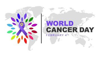 vettore illustrazione di mondo cancro giorno celebre ogni anno su 4 febbraio