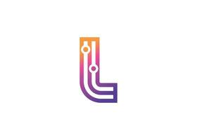 lettera l tecnologia vettore monogramma logo design modello. lettera l molecola, scienza e bio tecnologia vettore logo