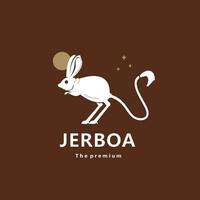 animale jerboa naturale logo vettore icona silhouette retrò fricchettone