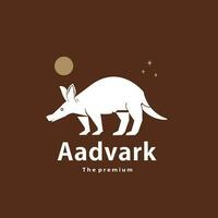 animale aadvark naturale logo vettore icona silhouette retrò fricchettone