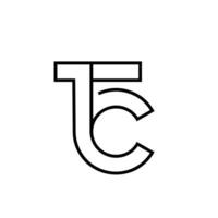 tc ct lettera logo icona design vettore