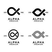 alfa lettera logo icona design illustrazione vettore