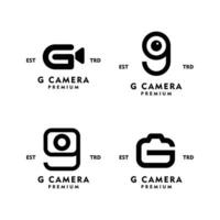 g telecamera lettera logo icona design illustrazione vettore