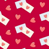 senza soluzione di continuità modello di mano disegnato amore lettere con cuori su isolato sfondo. romantico design per san valentino giorno, madri giorno, nozze celebrazione, saluto carta, carta artigianato, casa arredamento. vettore