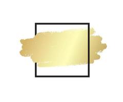 pennellata d'oro nella cornice. struttura lucida del grunge dell'oro. elemento di design sporco, scatola, cornice o sfondo per il testo. illustrazione vettoriale eps10