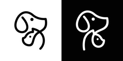 logo design animale domestico negozio icona,simbolo,minimalista linea. vettore