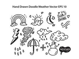 mano disegnato scarabocchio tempo metereologico vettore eps 10