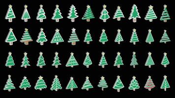 Natale albero 3d schema icone impostare. lineare stile simboli collezione, linea segni pacchetto. vettore grafica. albero decorazione