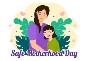 nazionale sicuro maternità giorno vettore illustrazione su 11 aprile con incinta madre e bambini per il assistenza sanitaria di donne e maternità strutture